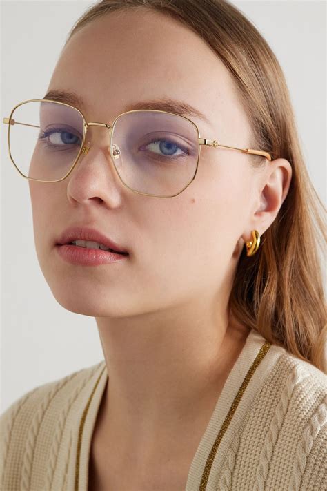 gucci eyewear hexagonal frame glasses.